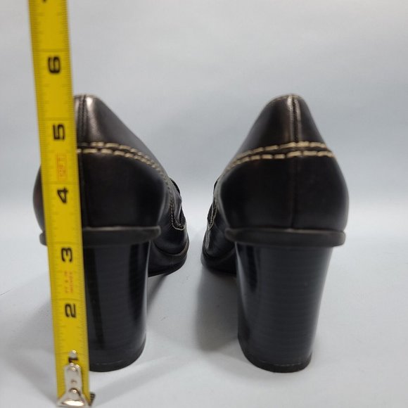 What's What By Aerosoles Trip Stick Women’s Slip On Black Leather Heels Size 8M - Picture 10 of 11